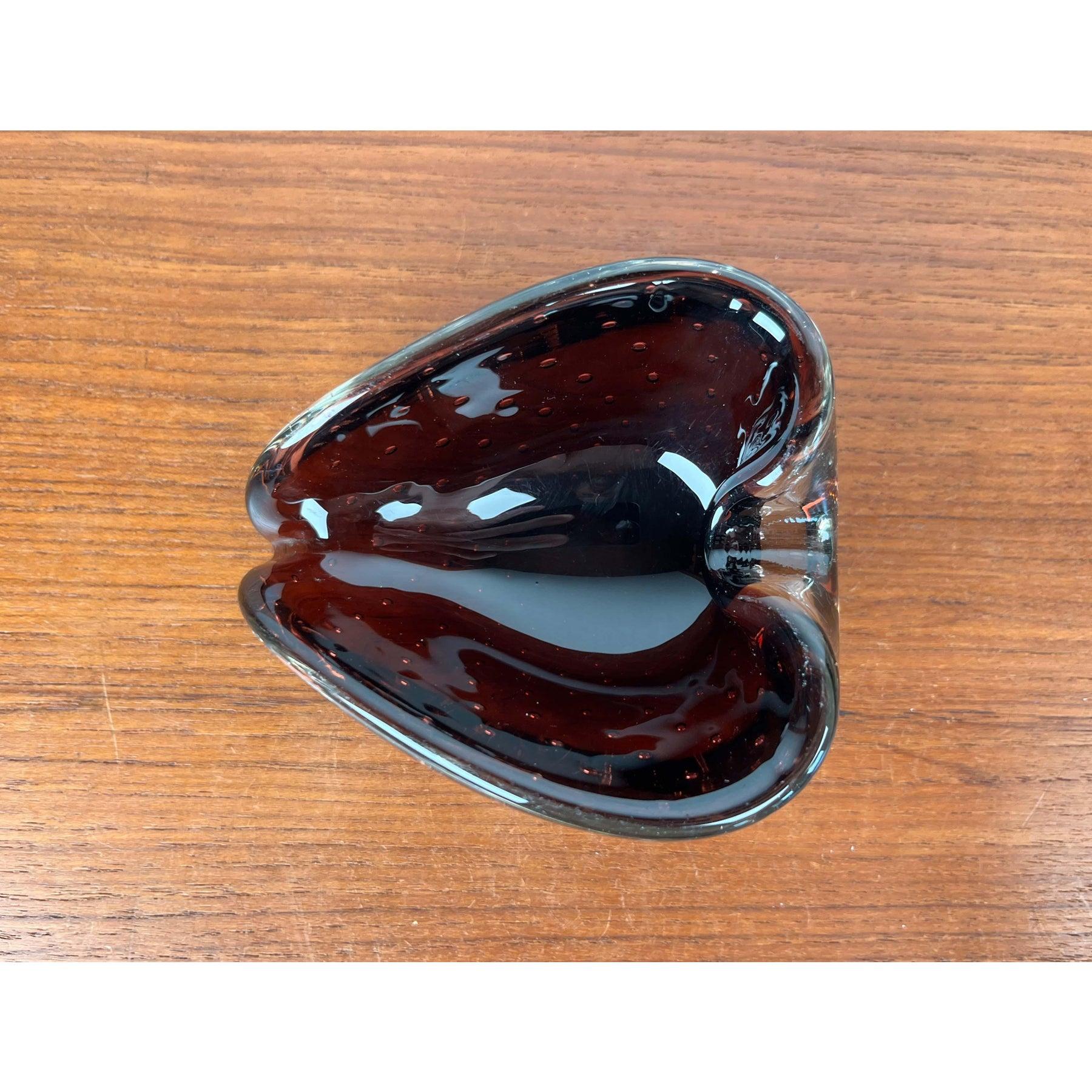 Cenicero Vintage Italian Bullicante Murano Glass, Años 70 en venta 10