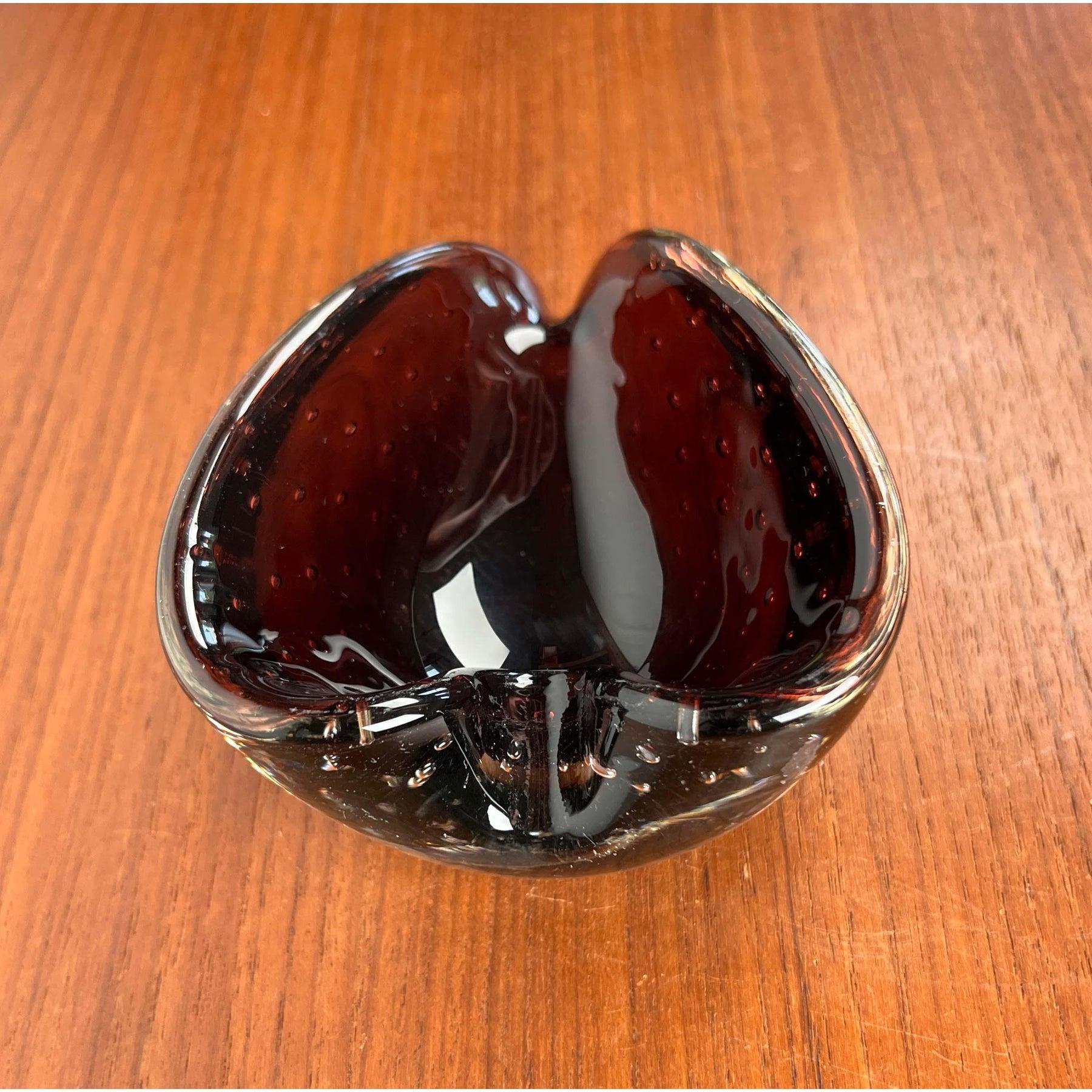 Cenicero Vintage Italian Bullicante Murano Glass, Años 70 siglo XX en venta