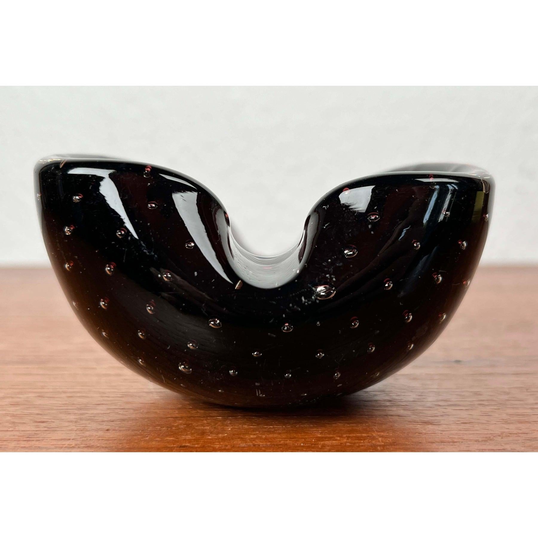 Cenicero Vintage Italian Bullicante Murano Glass, Años 70 Vidrio en venta