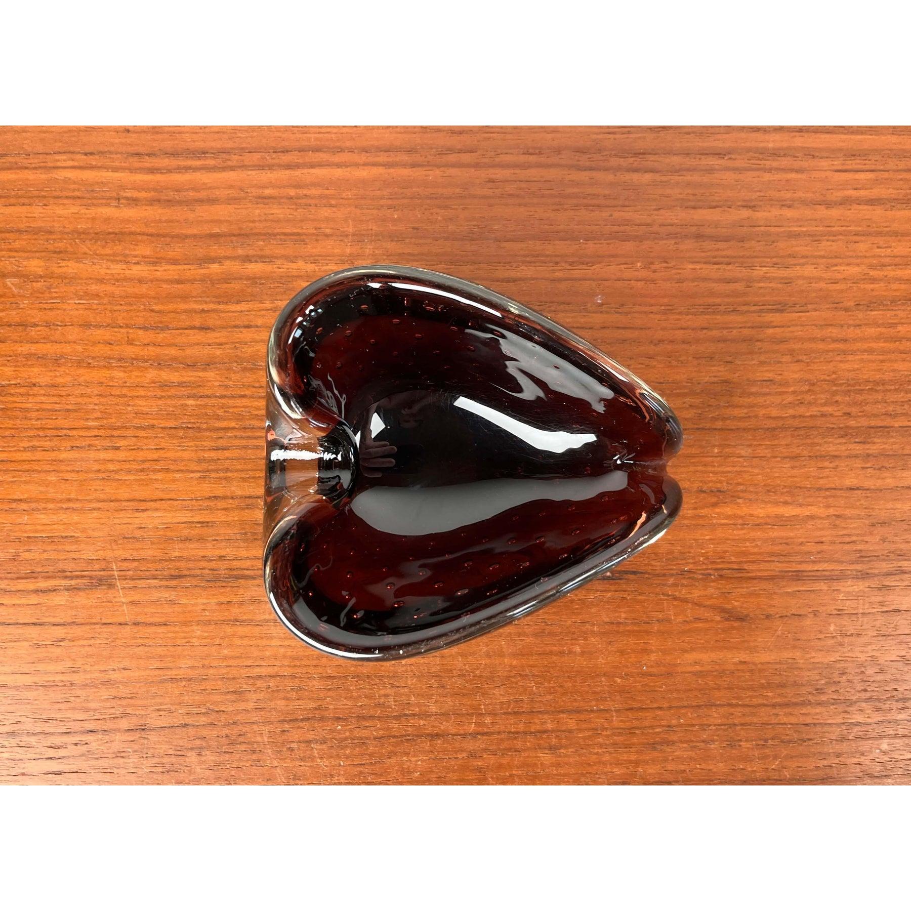 Cenicero Vintage Italian Bullicante Murano Glass, Años 70 en venta 1