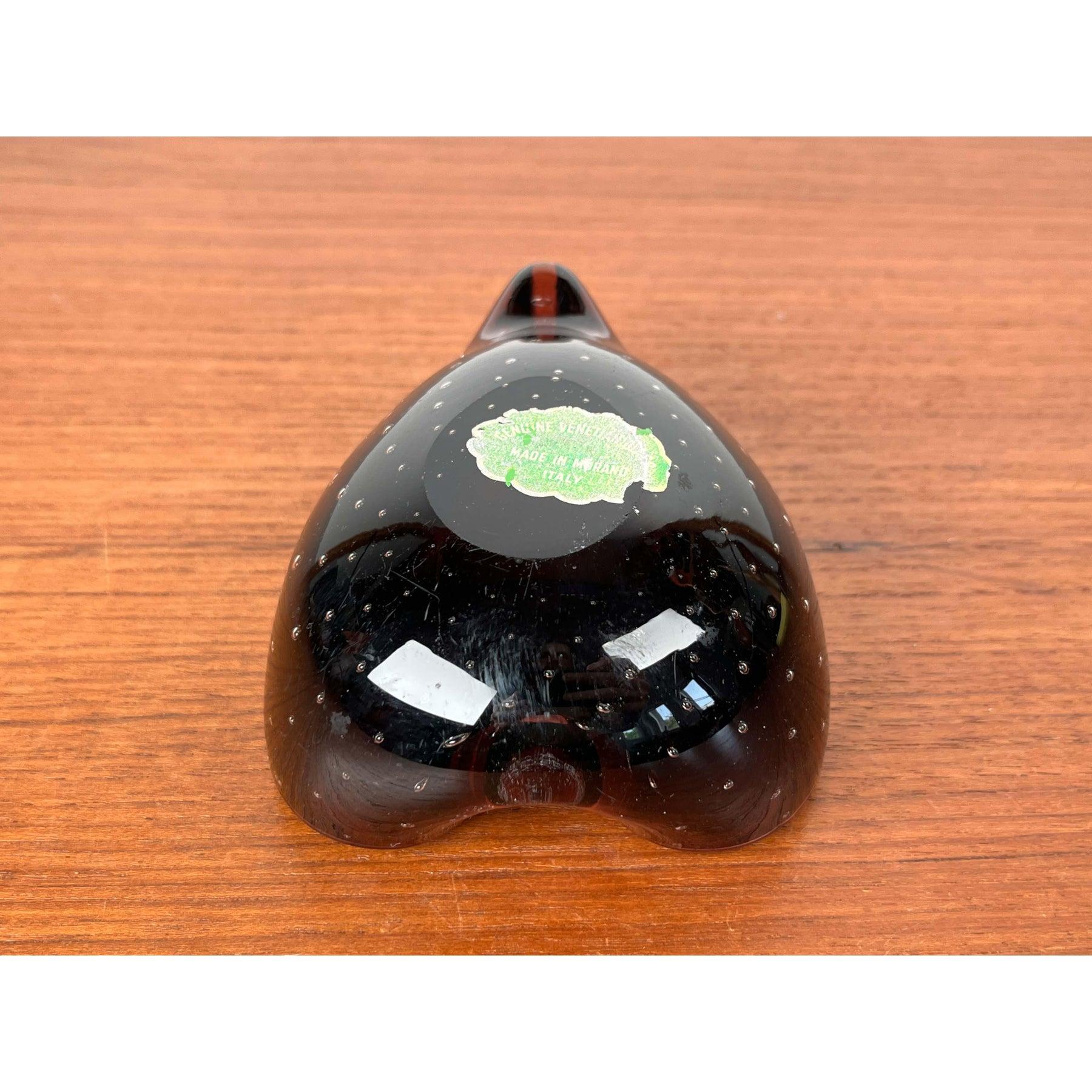 Cenicero Vintage Italian Bullicante Murano Glass, Años 70 en venta 2