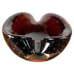 Cenicero Vintage Italian Bullicante Murano Glass, Años 70