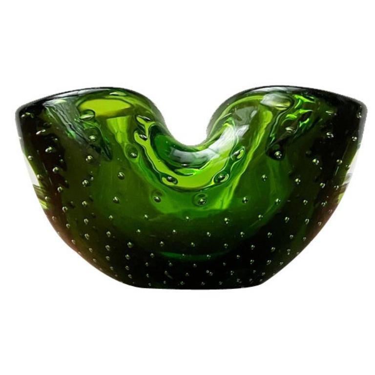 Cuenco Vintage Italian Bullicante Murano Glass