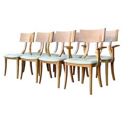 Vintage Italian Burl Wood and Chrome Klismos Dining Chairs - Set of 8 Vintage Italian Burl Wood and Chrome Klismos Dining Chairs - Set of 8