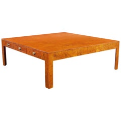 Vintage Italian Burl Wood Coffee Table by Cannell & Chaffin