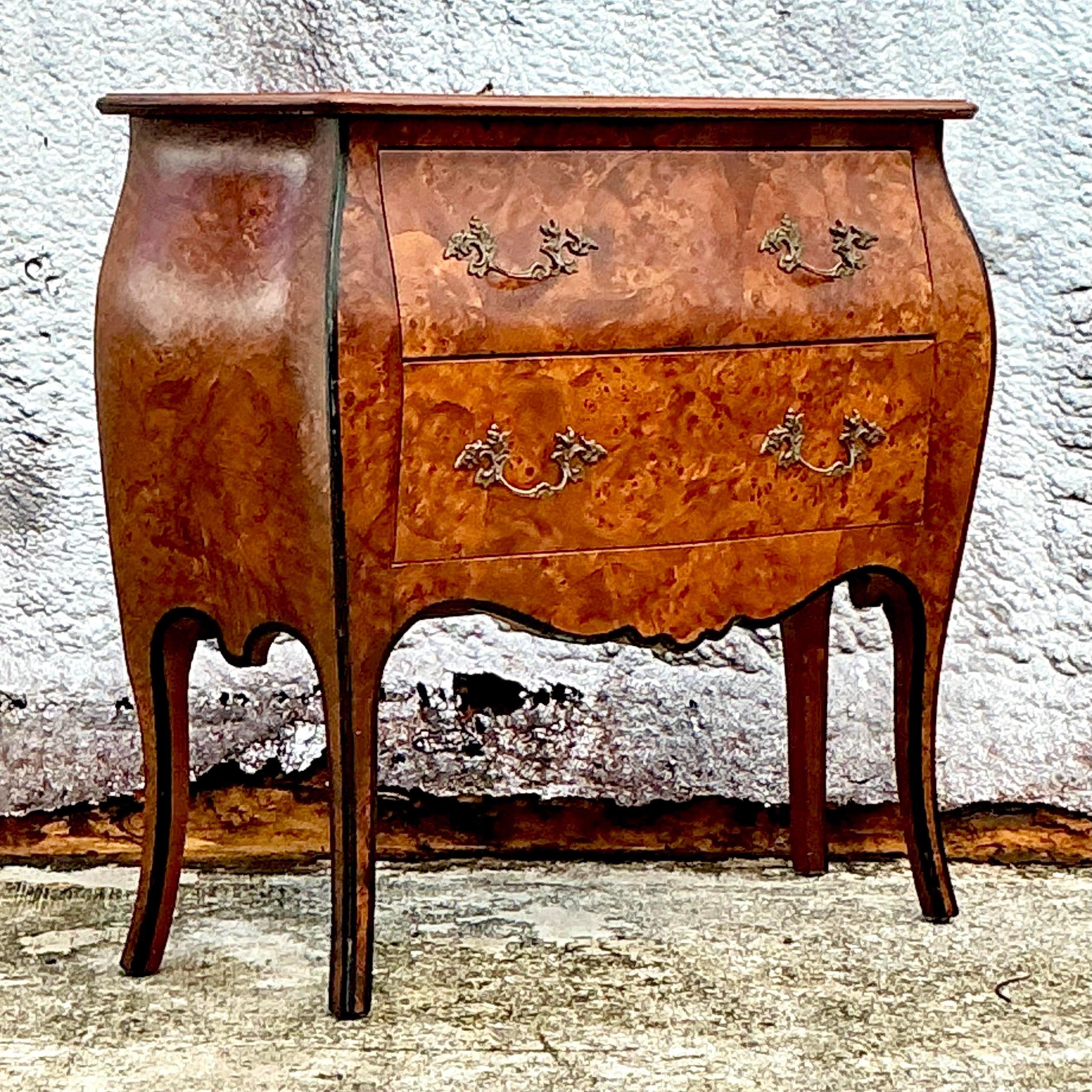 Vintage Italienische Wurzelholz Kommode (Metall) im Angebot
