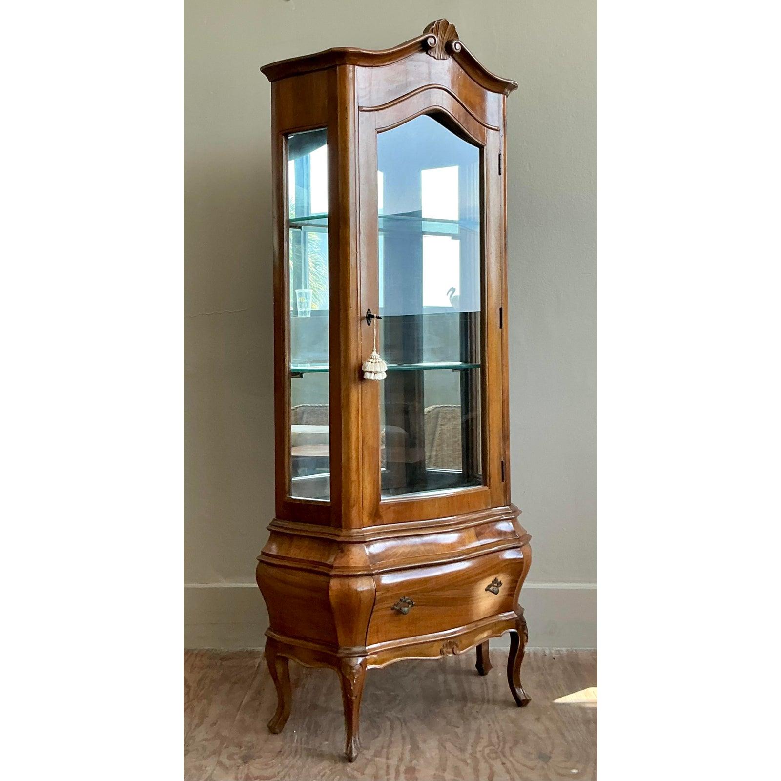 Italiano Mobile Curio in legno di radica italiano d'epoca in vendita