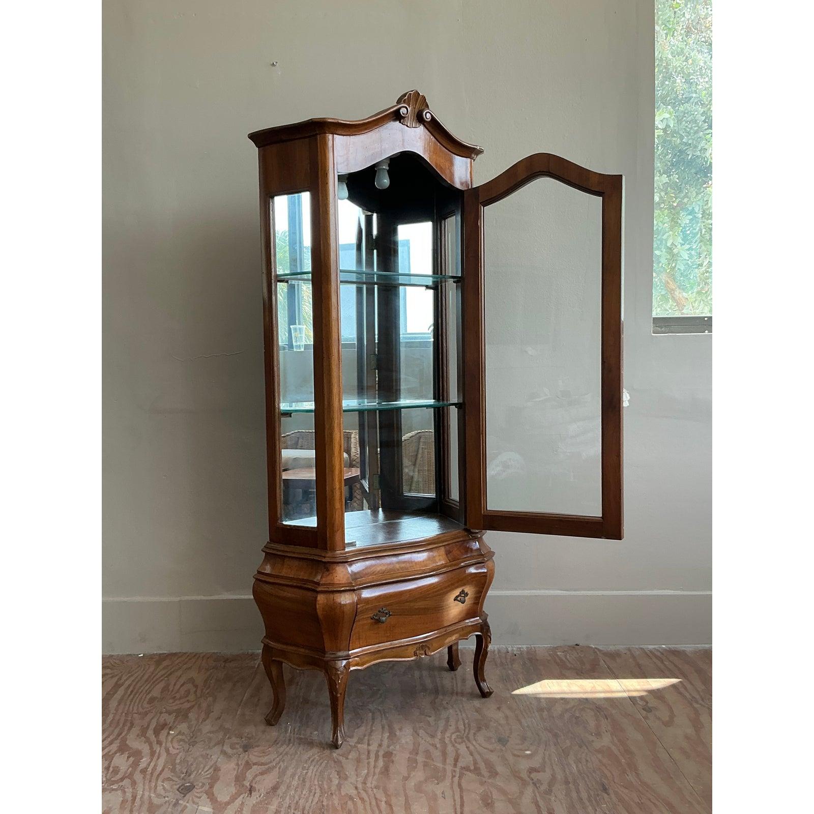 Mobile Curio in legno di radica italiano d'epoca In condizioni buone in vendita a West Palm Beach, FL