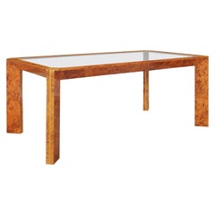 Vintage Italian Burl Wood Dining Table Attributed to Willy Rizzo