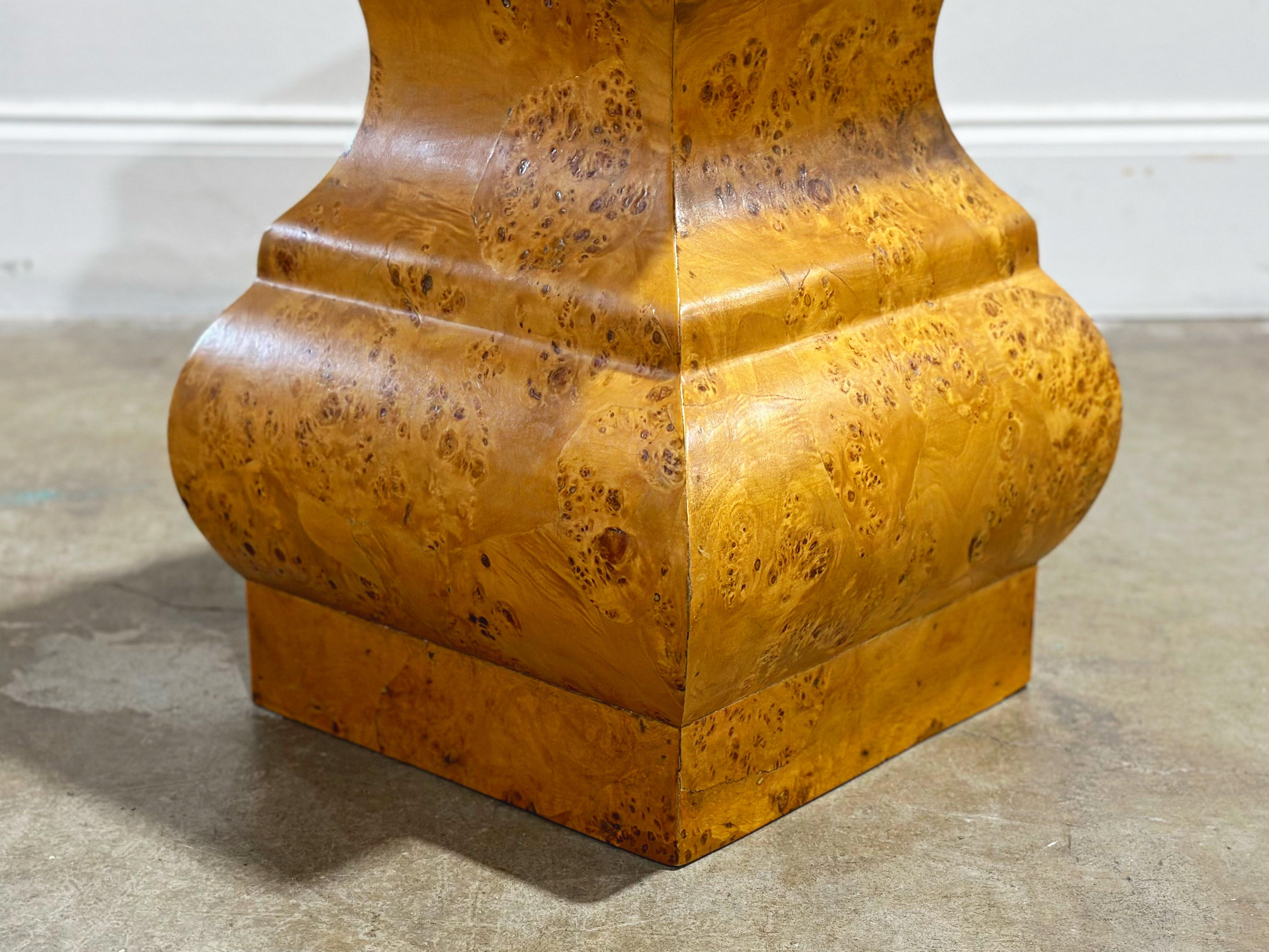 Vintage Italian Burl Wood Pedestal - Modern Neo Classical - Sculptural ...