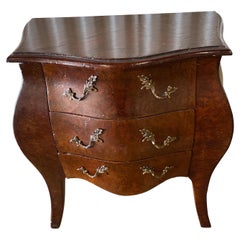 Vintage Italian Burlwood Miniature Three Drawer Chest