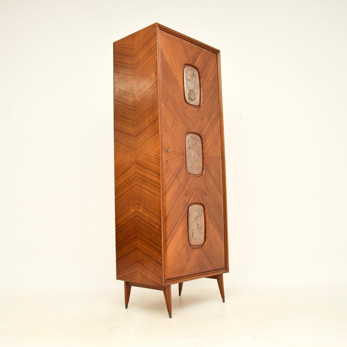Vintage Italian Cabinet with Decorative Brass Mounts In Good Condition For Sale In London, GB