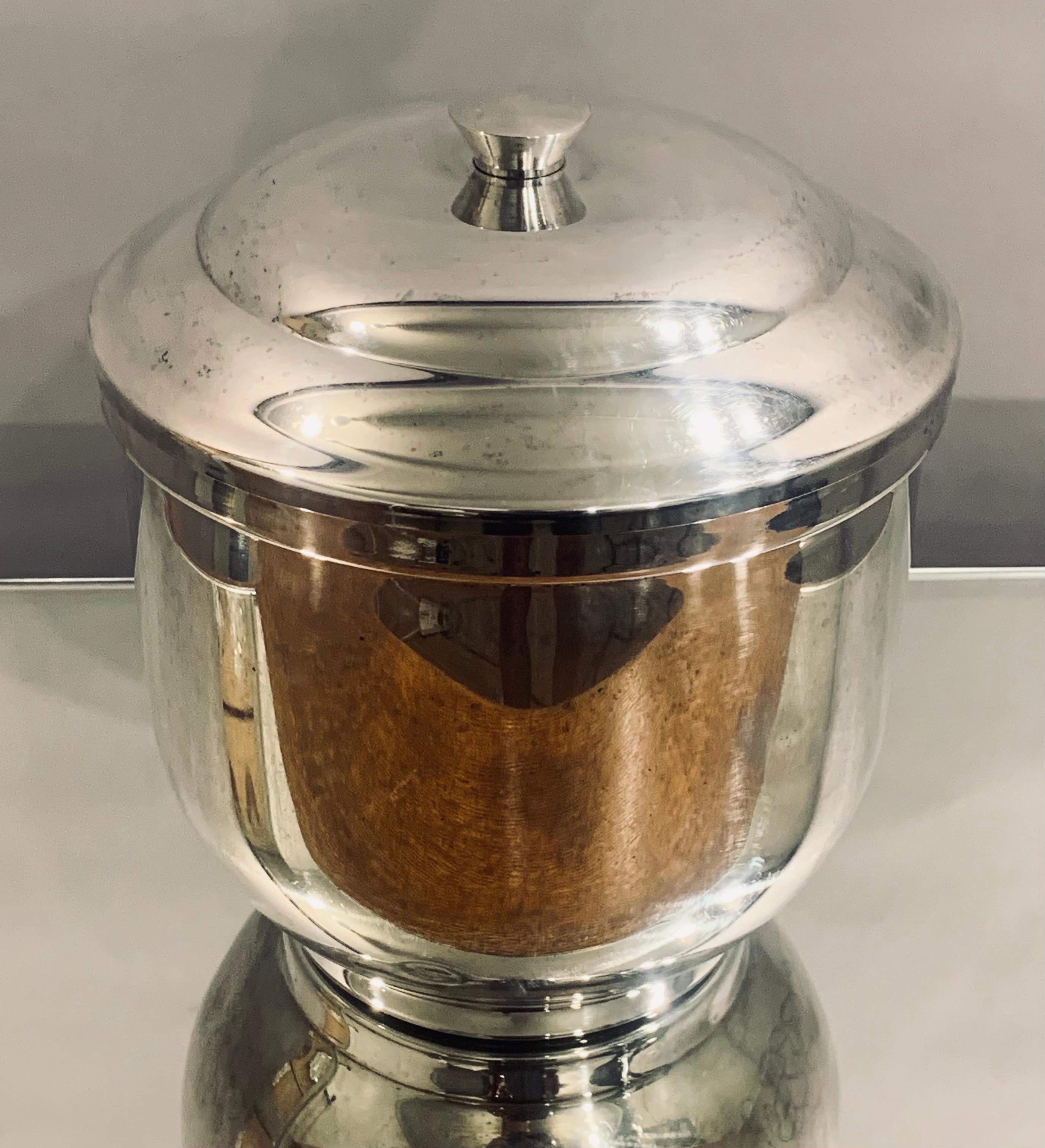 Mid-20th Century Vintage Italian Calegaro Silver Plated Ice Bucket