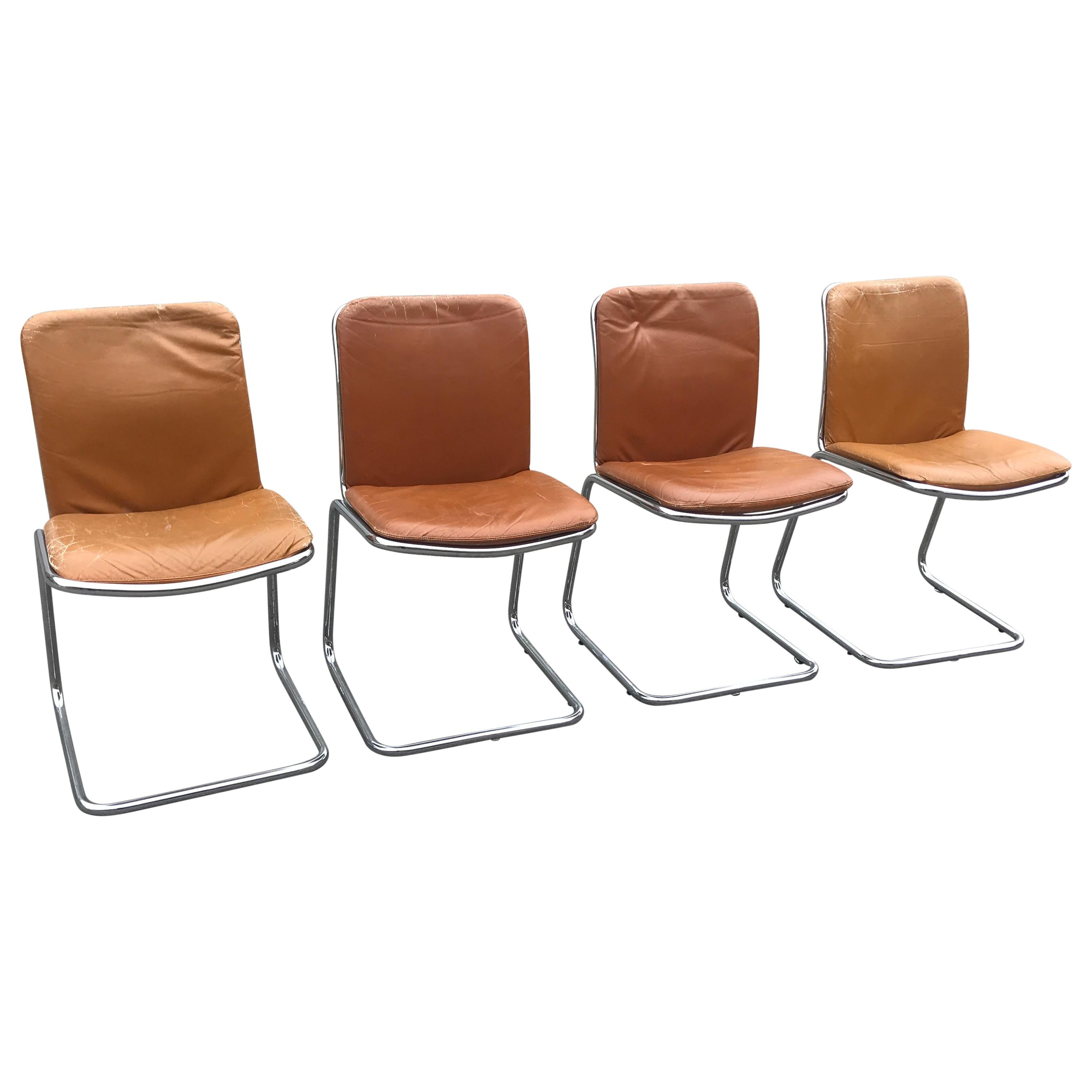 Vintage Italian Cantilever Chairs from 1970s