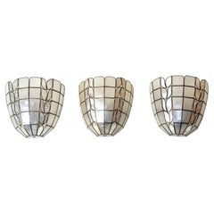 Vintage Italian Capiz Shell Wall Sconces – Set of Three, 1970s