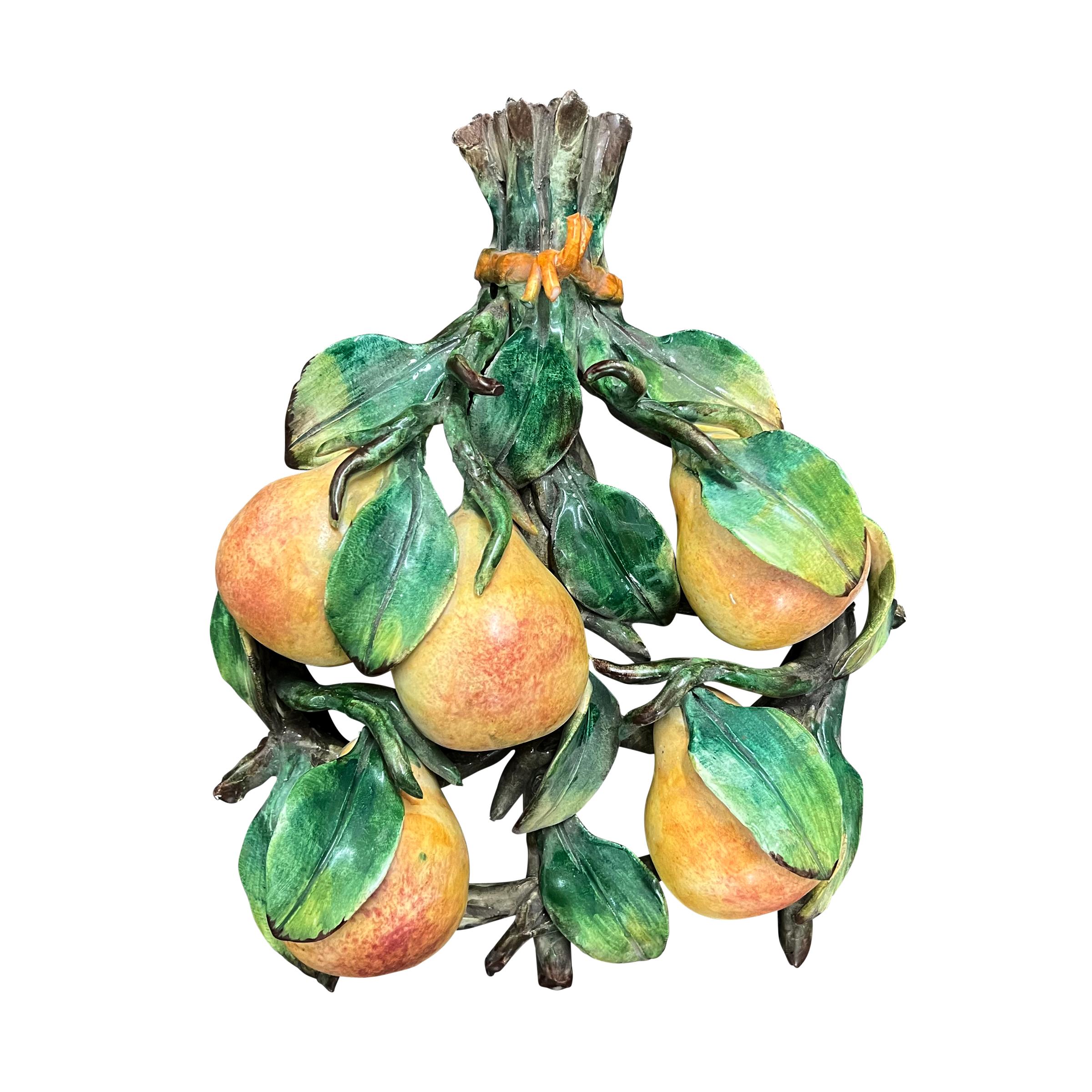 Hand-Painted Vintage Italian Capodimonte Fruits For Sale