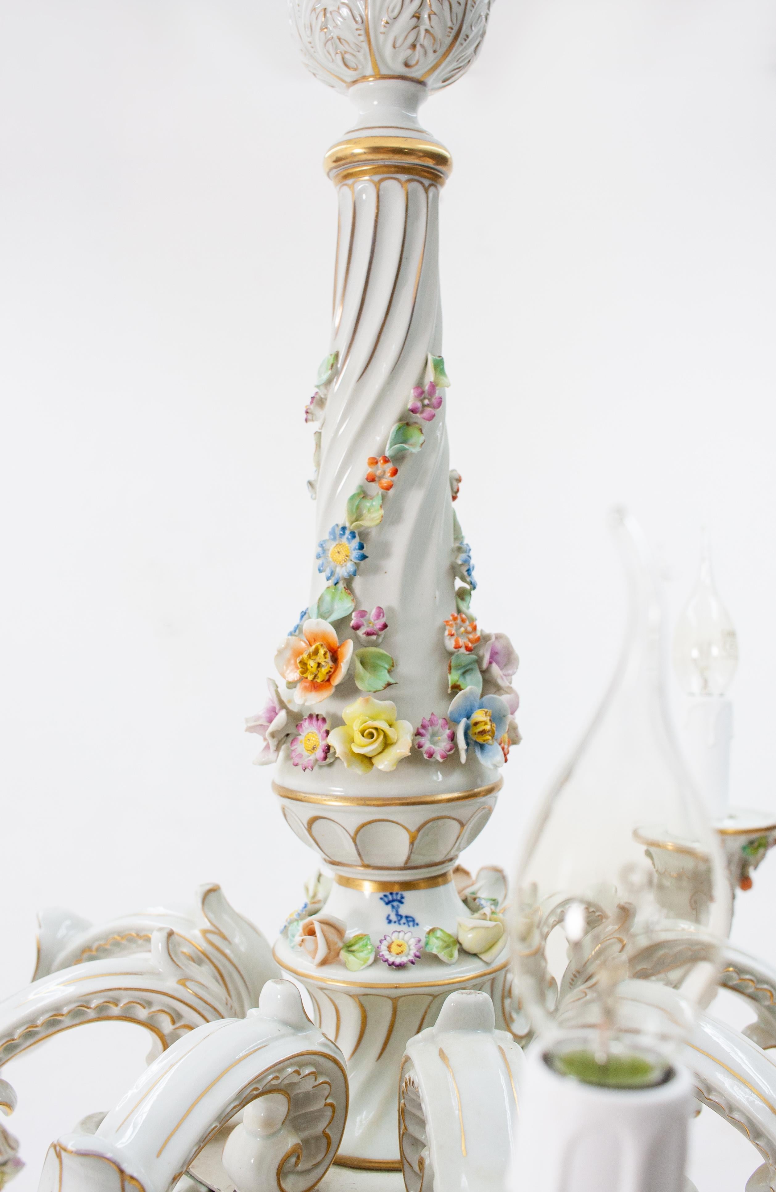 capodimonte italian porcelain chandelier