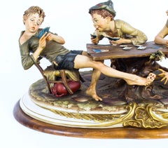 Vintage Italian Capodimonte Porcelain "The Card Cheats" by Merli