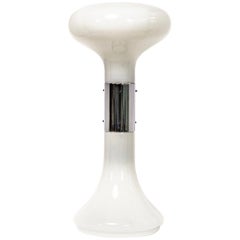 Vintage Italian Carlo Nason I Numerati Soffiato White Murano Glass Table Lamp