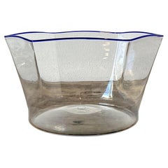Vintage Italienisch Carlo Scarpa für Murano Blau bestückte Schale