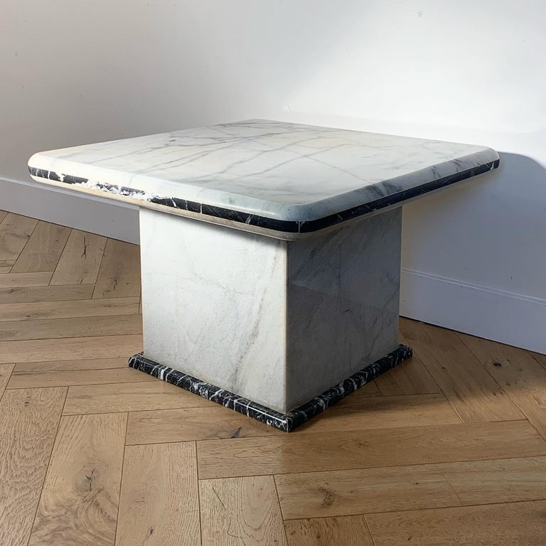 Late 20th Century Vintage Italian Carrara Marble Cocktail Table, 1970s For Sale