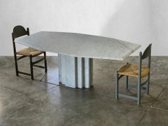 Vintage Italian Carrara Marble Dining Table