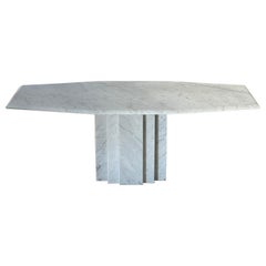 Vintage Italian Carrara Marble Dining Table