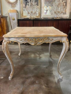 Vintage Italian Carved and Painted Game Table