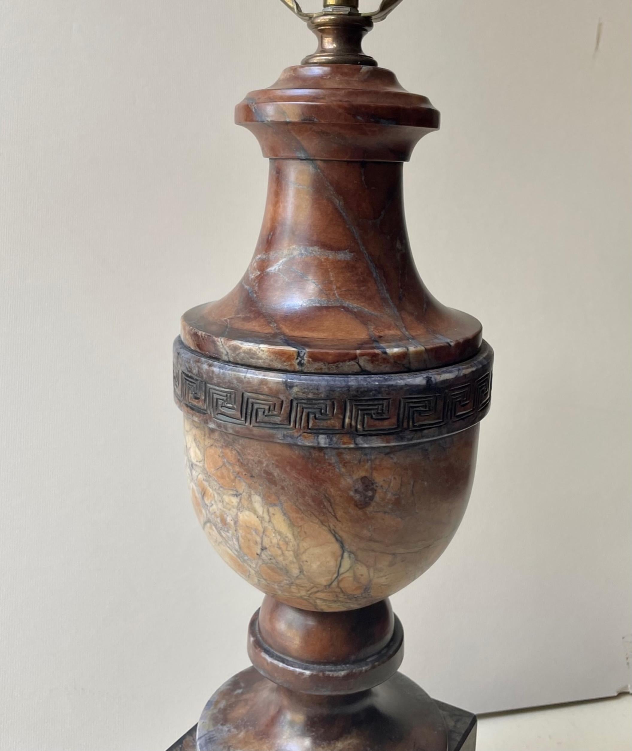 Vintage Italian Carved Baluster Urn Marble Tabletop Lamp. 3