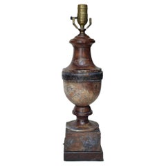 Vintage Italian Carved Baluster Urn Marble Tabletop Lamp.