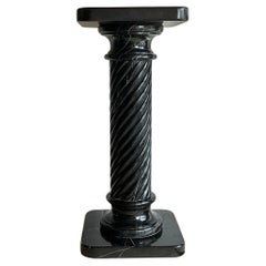 Vintage Italian Carved Black Marble Pedestal