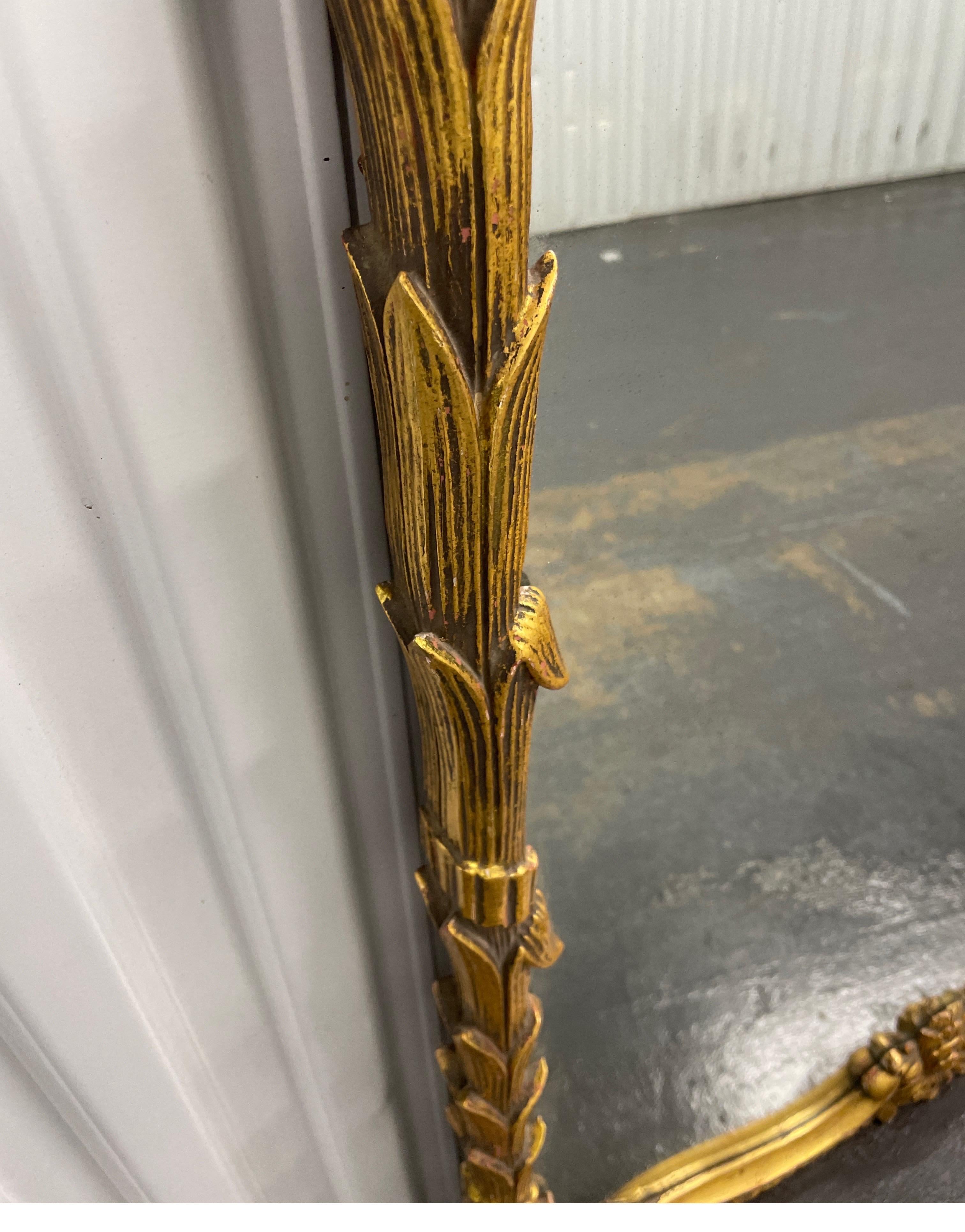 Vintage Italian Carved & Gilded Wall Mirror For Sale 2