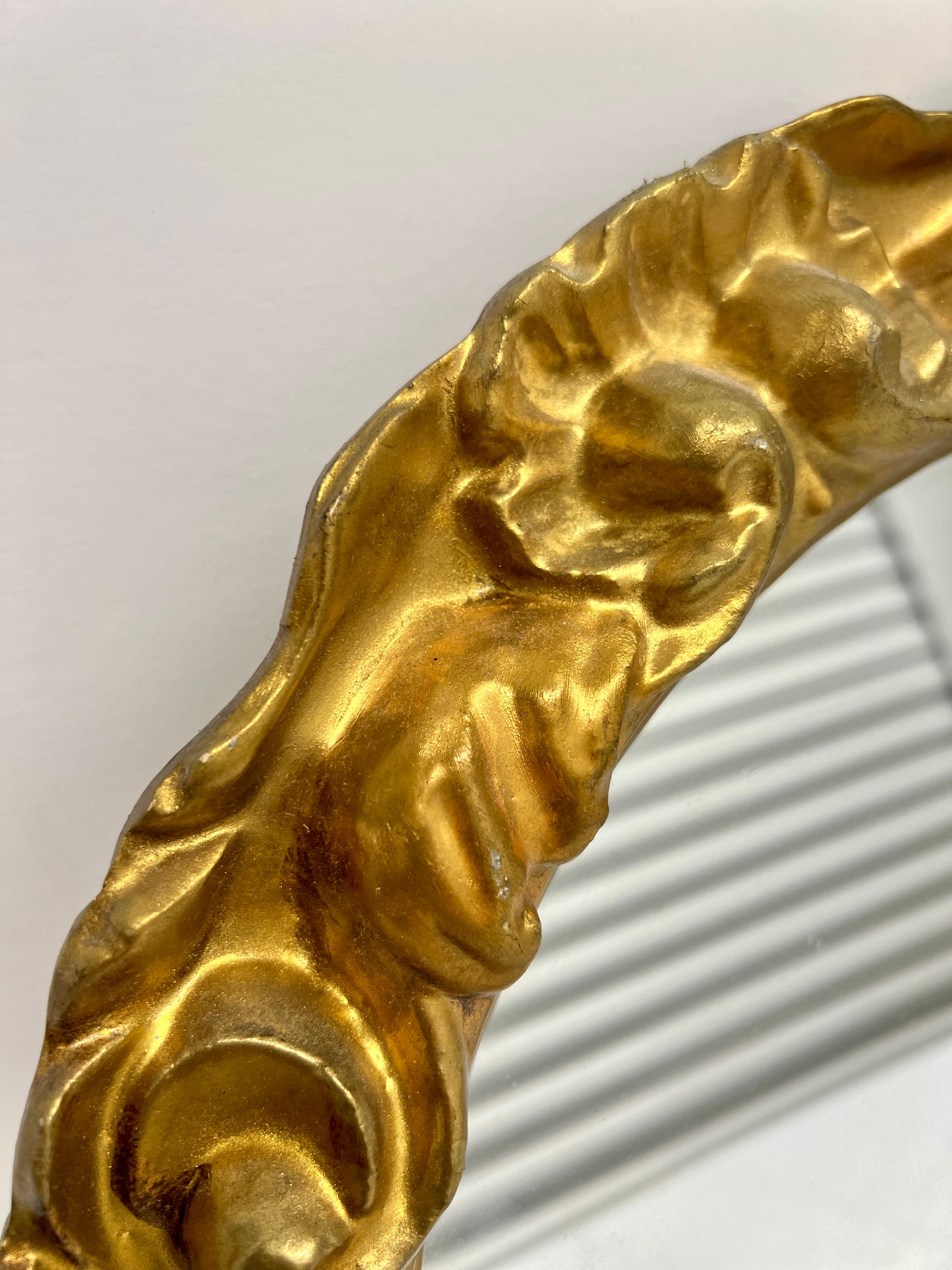 Regency Specchio da parete a conchiglia in legno dorato intagliato italiano d'epoca da 16