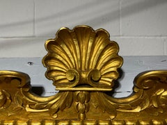Vintage Italian Carved Giltwood and Shell Decorated Wall Mirror