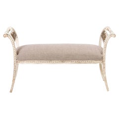 Vintage Italienisch geschnitzt gemalt Bank