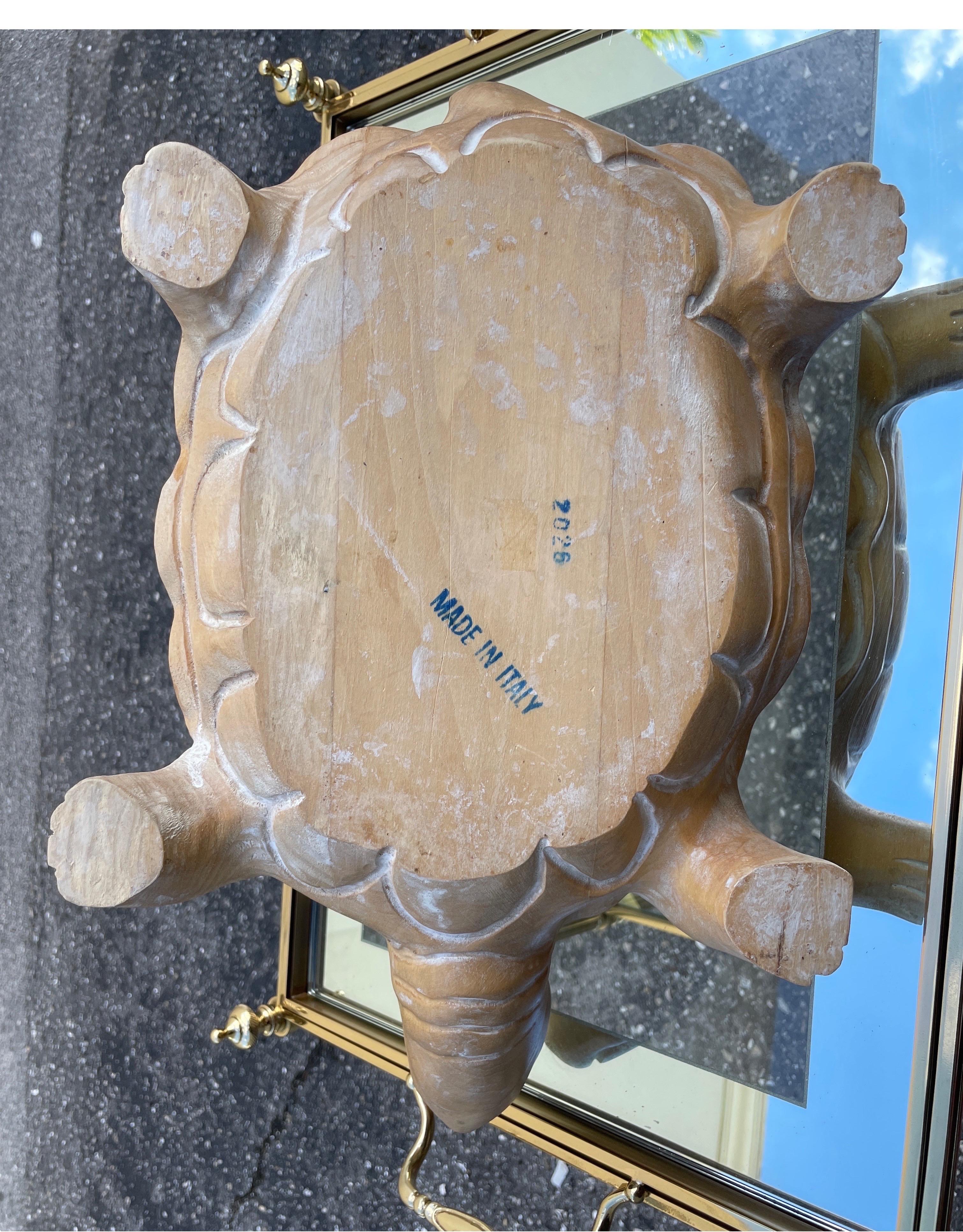 Scultura di tartaruga in legno intagliato italiano vintage in vendita 5