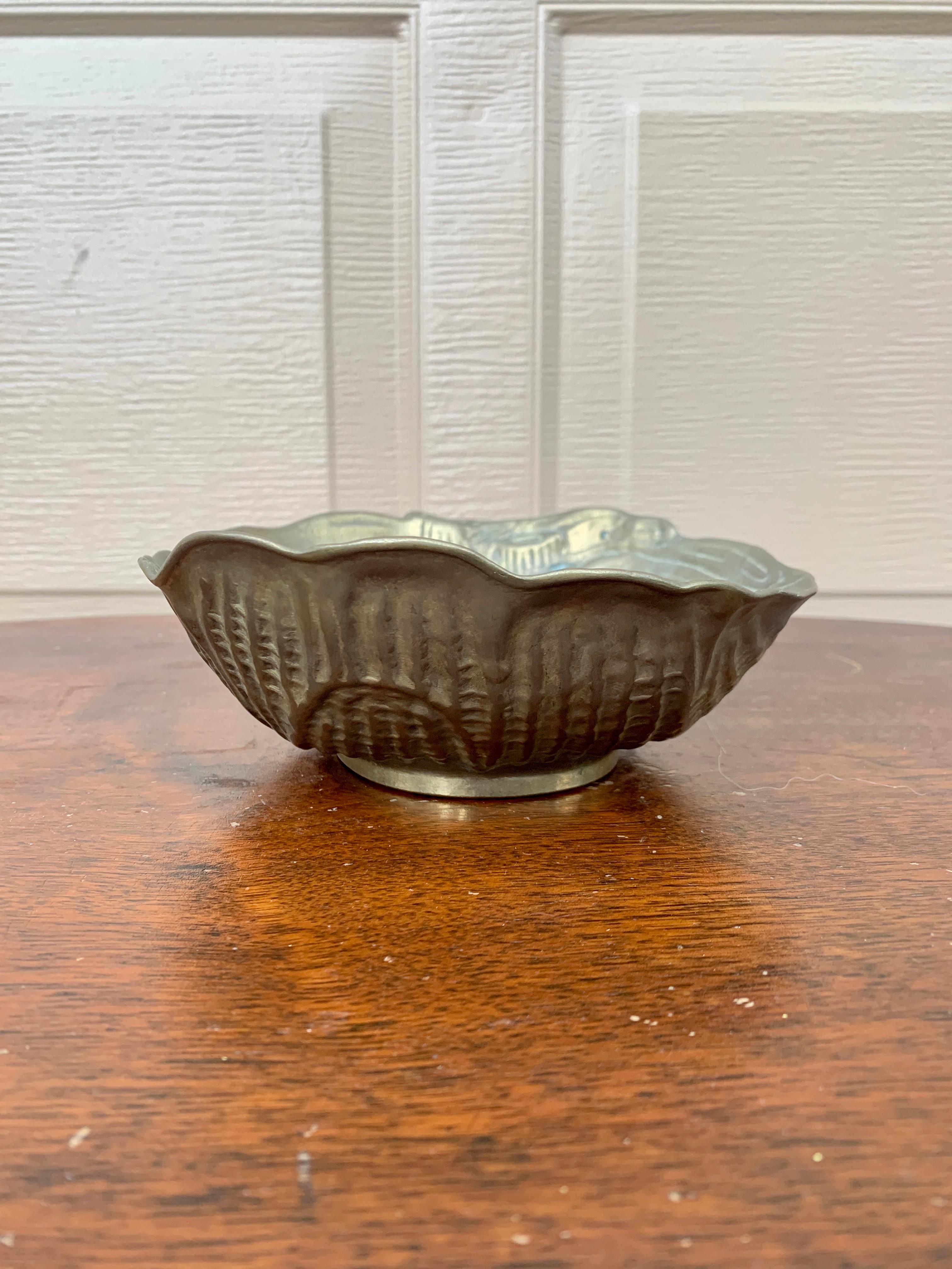 Vintage Italian Cast Brass Corn Cob Bowl In Good Condition For Sale In Elkhart, IN