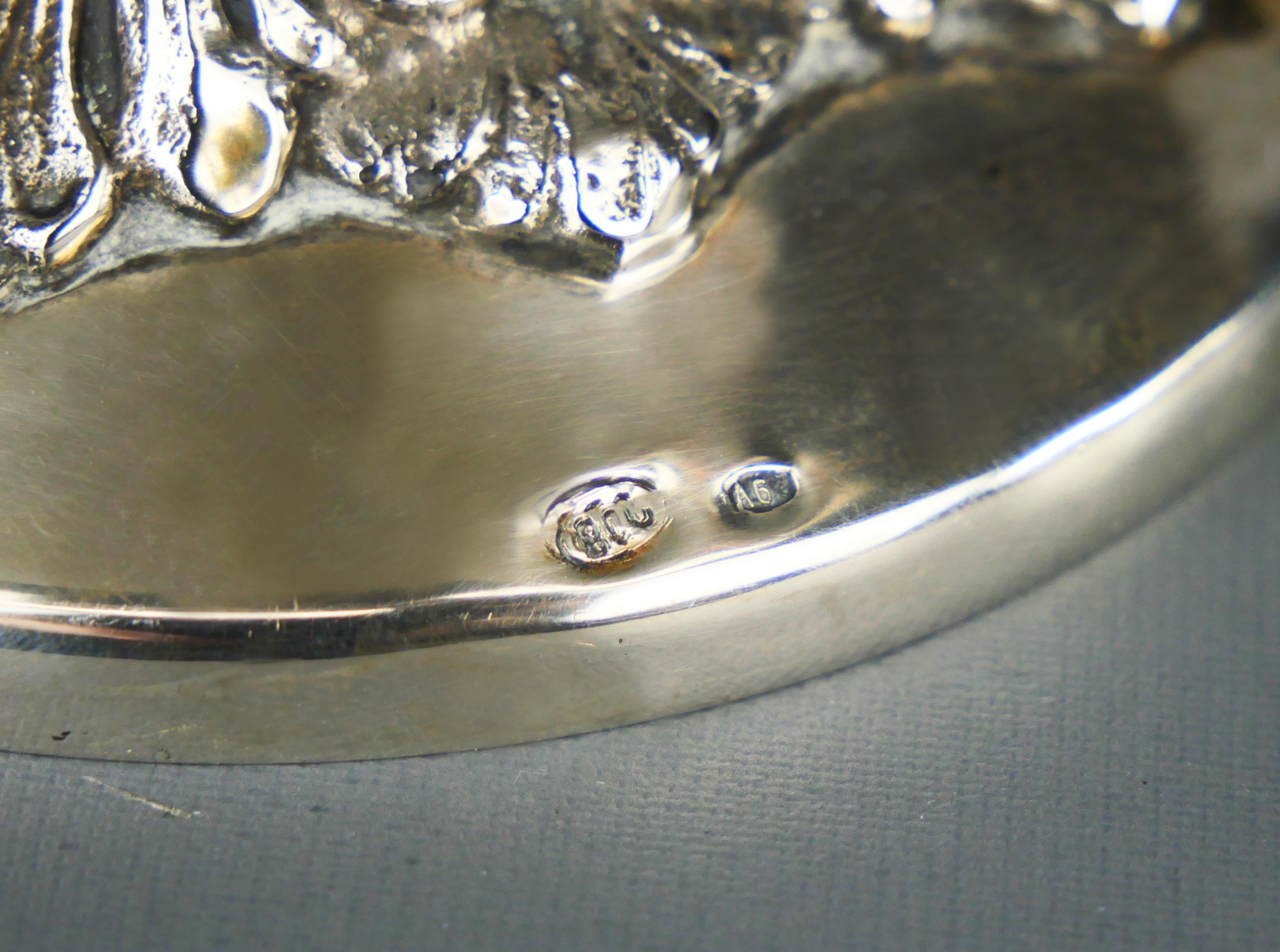 Vintage  Italian Centerpiece Fruit bowl  solid 800 Silver / 314 gr For Sale 8