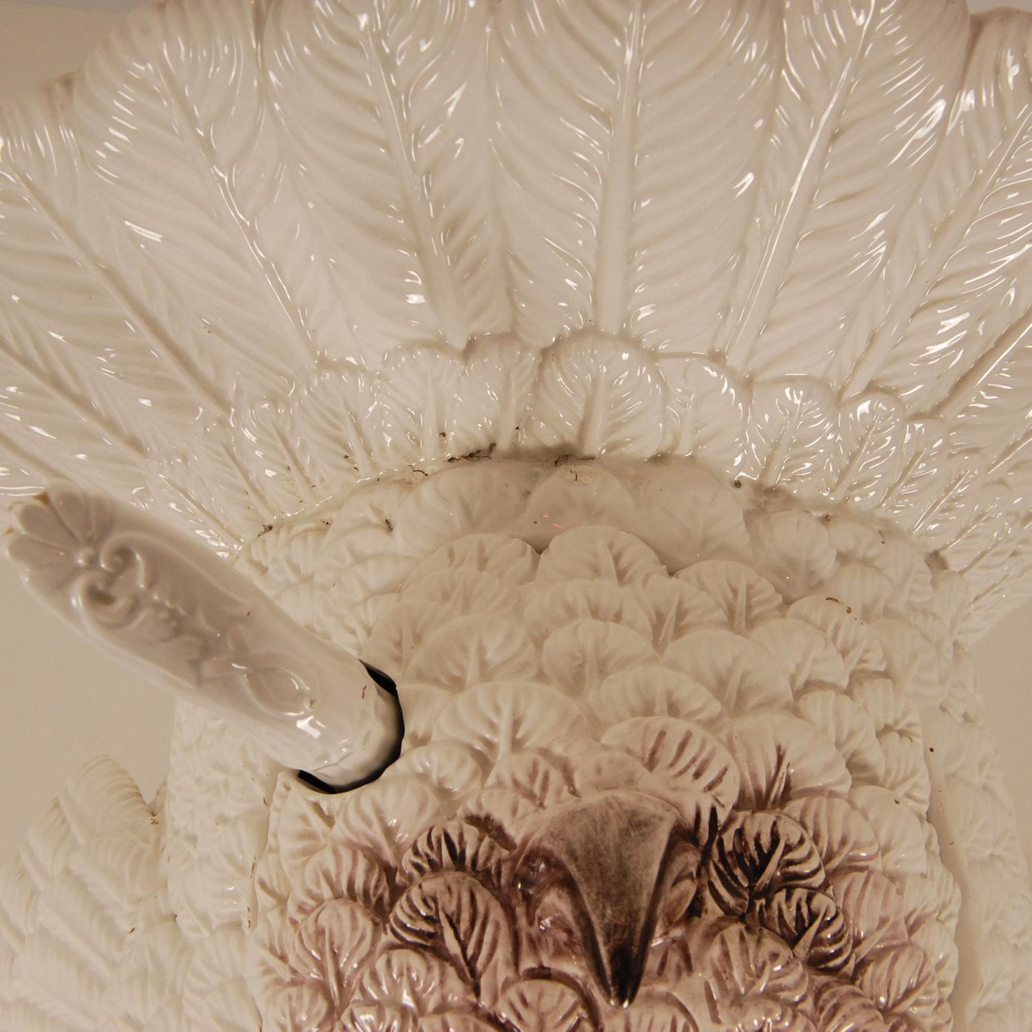 Italienische Keramik-Tiersfigur Turkey, Porzellan-Vogelfigur, Terrine  im Angebot 5