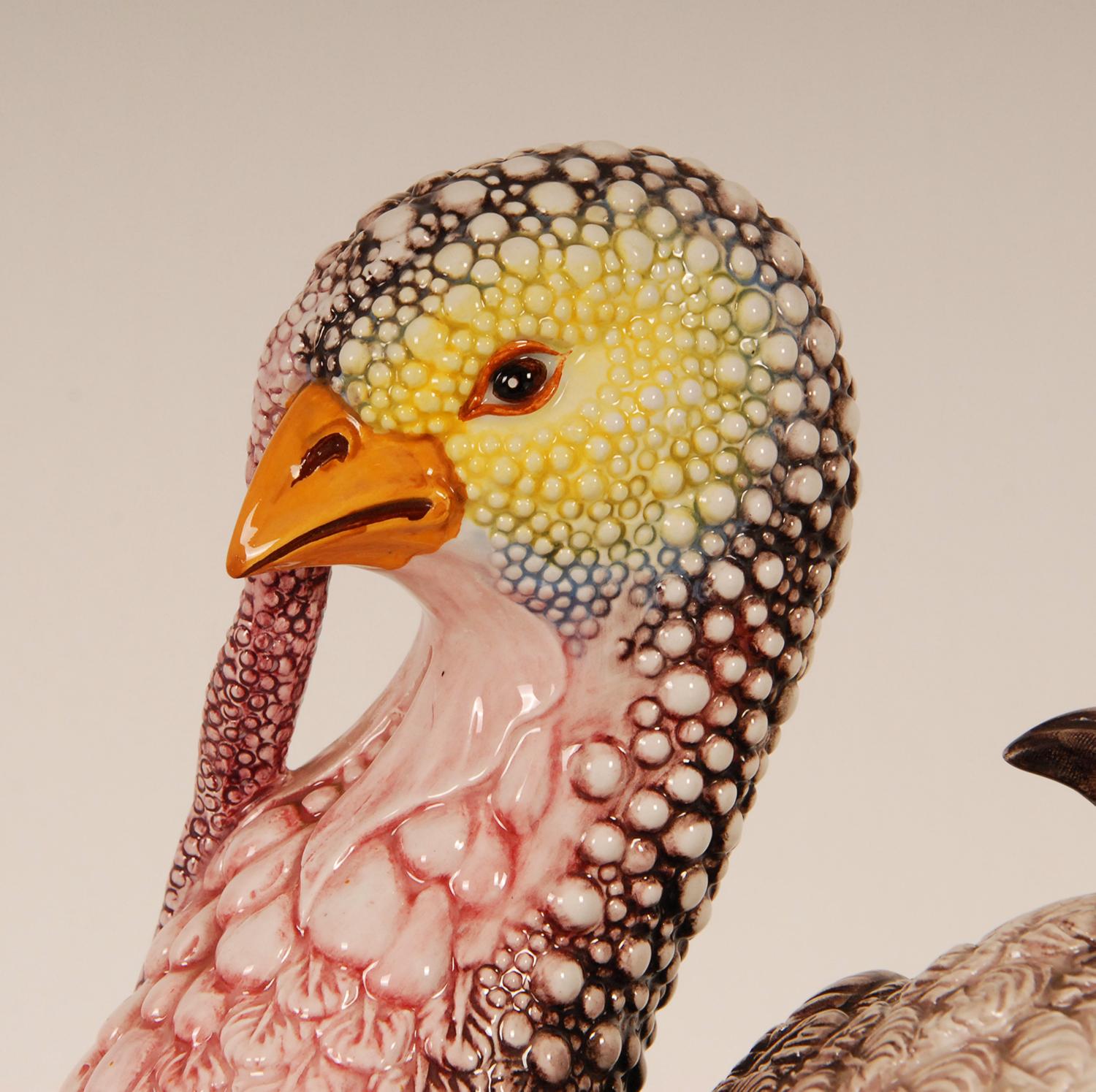 Italienische Keramik-Tiersfigur Turkey, Porzellan-Vogelfigur, Terrine  im Angebot 8