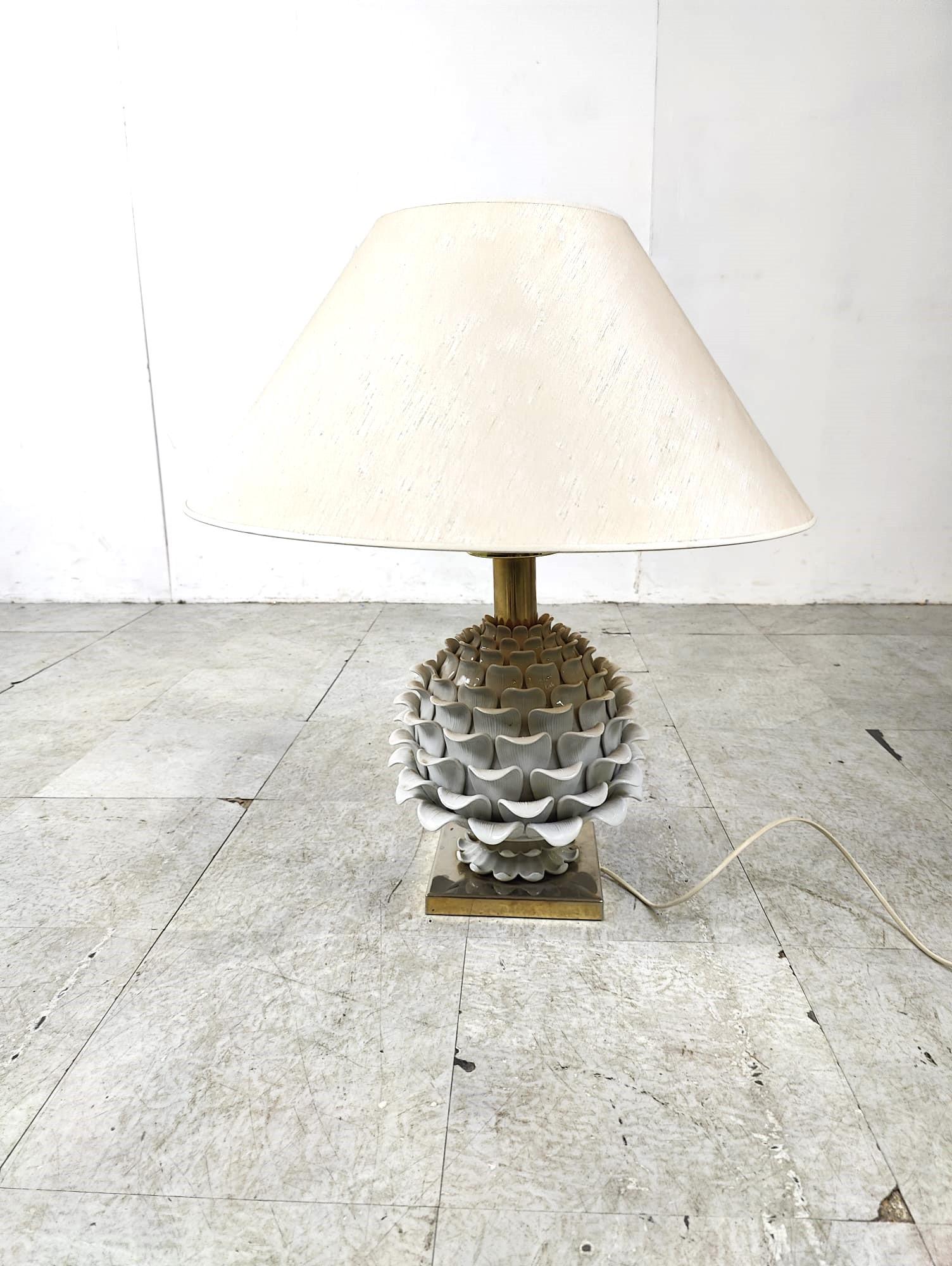 Lampe de table italienne artichaque vintage en céramique, années 1960 en vente 5