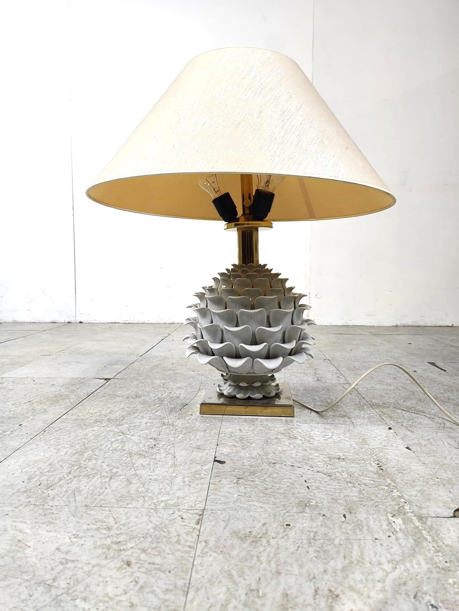 Lampe de table italienne artichaque vintage en céramique, années 1960 en vente 6