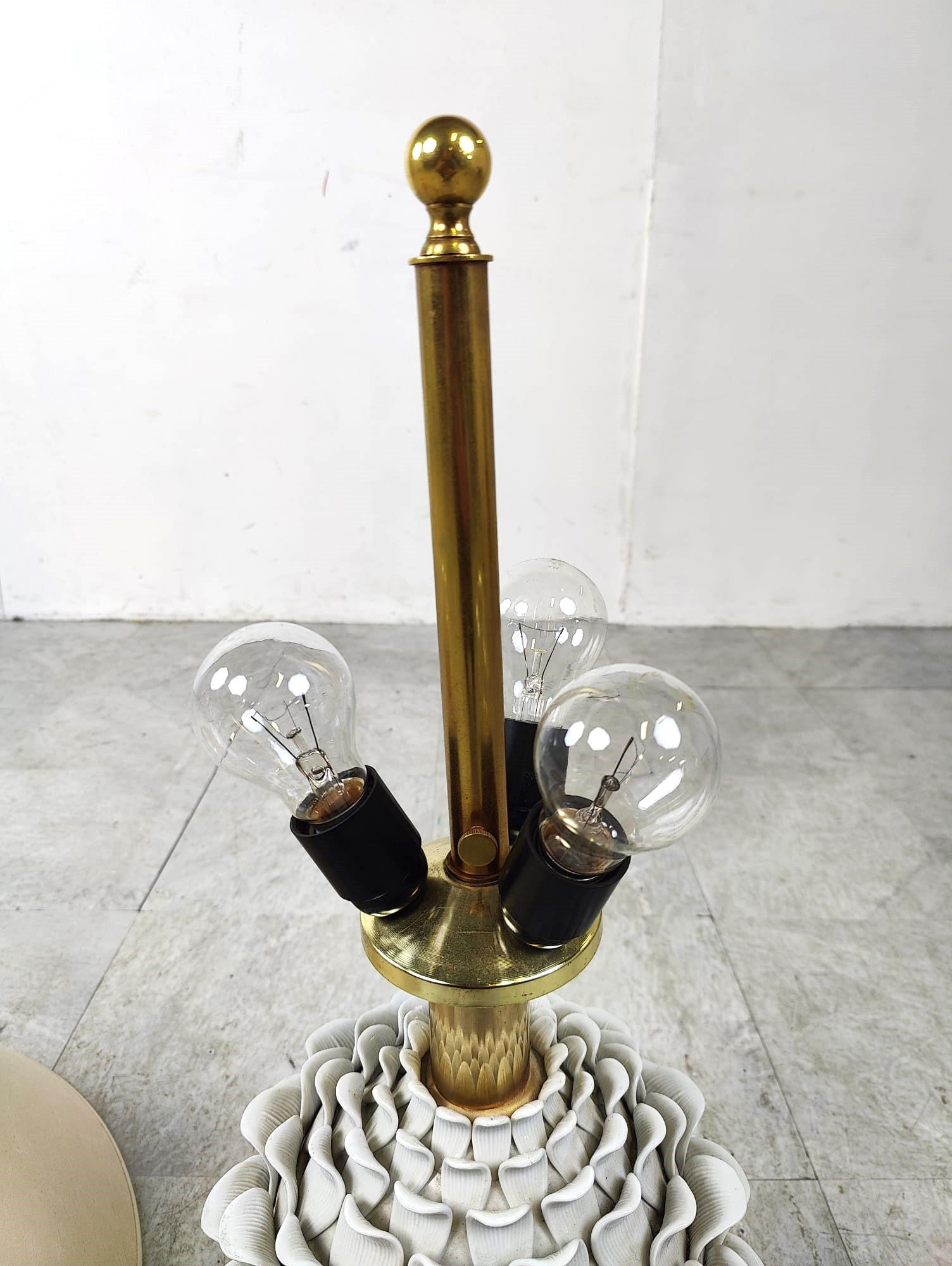 Lampe de table italienne artichaque vintage en céramique, années 1960 Bon état - En vente à HEVERLEE, BE