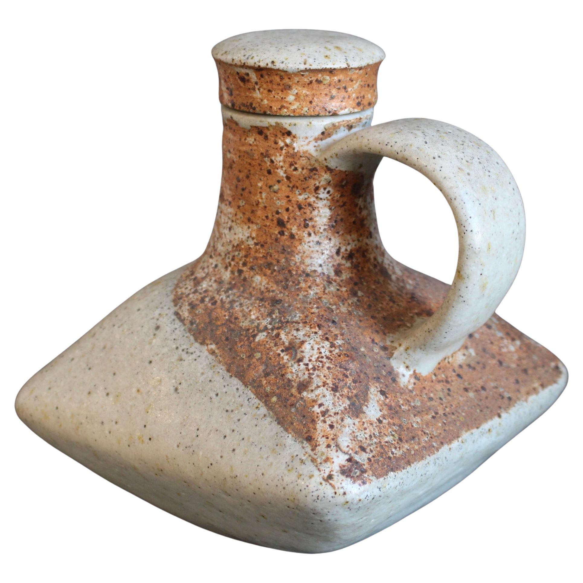 Vintage Italian Ceramic Decorative Bottle by Bruno Gambone, 1980s