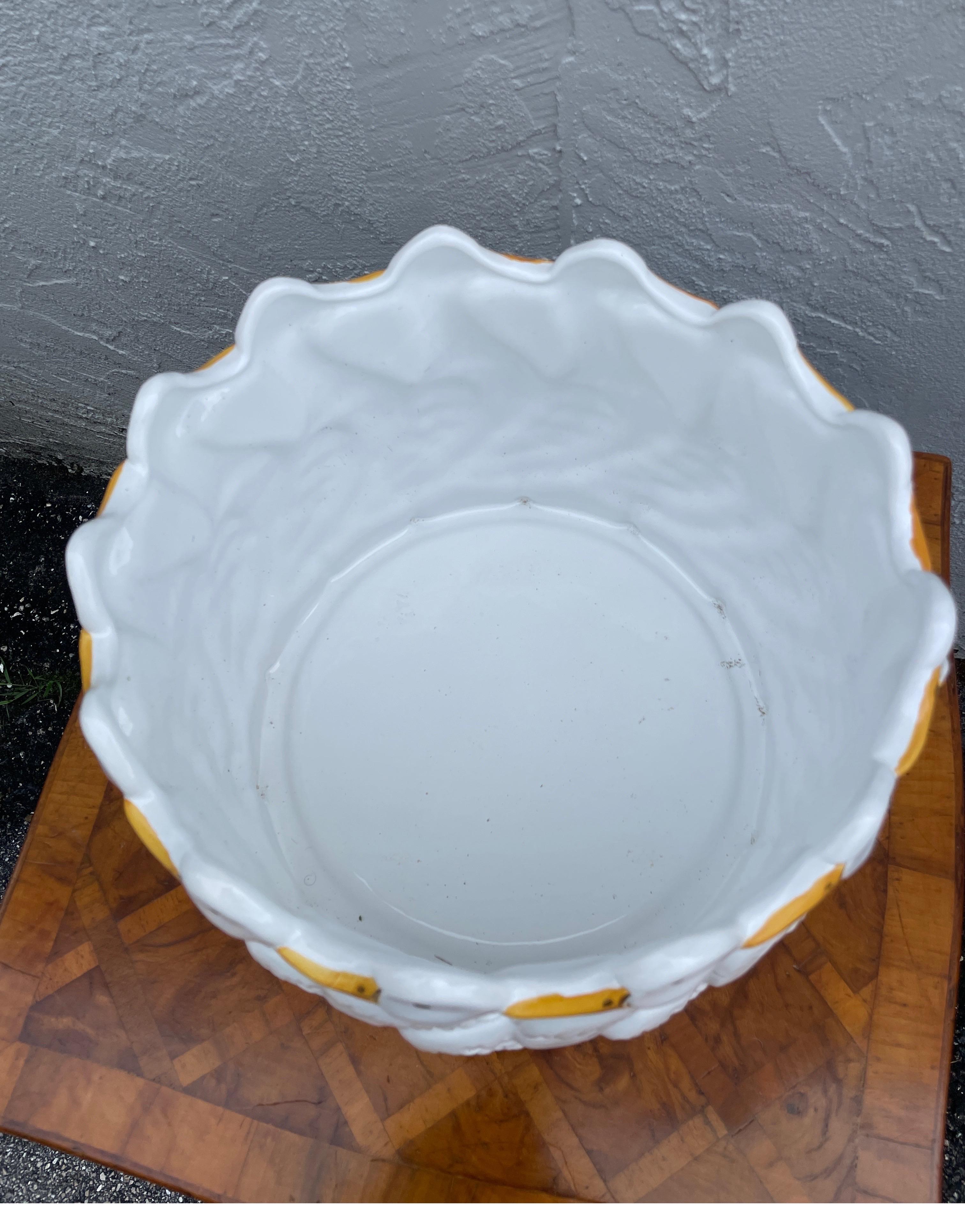 Vintage Italian Ceramic Centerpiece Bowl In Good Condition For Sale In West Palm Beach, FL