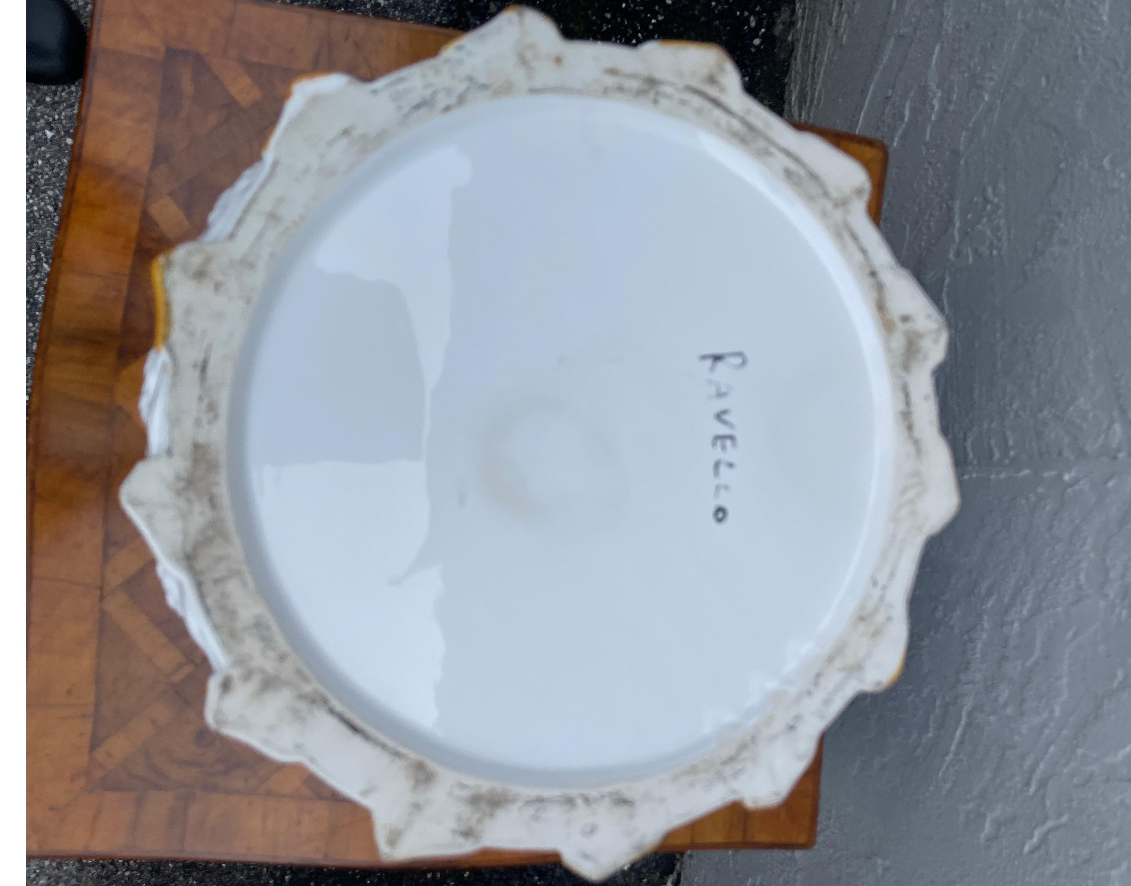 Porcelain Vintage Italian Ceramic Centerpiece Bowl For Sale