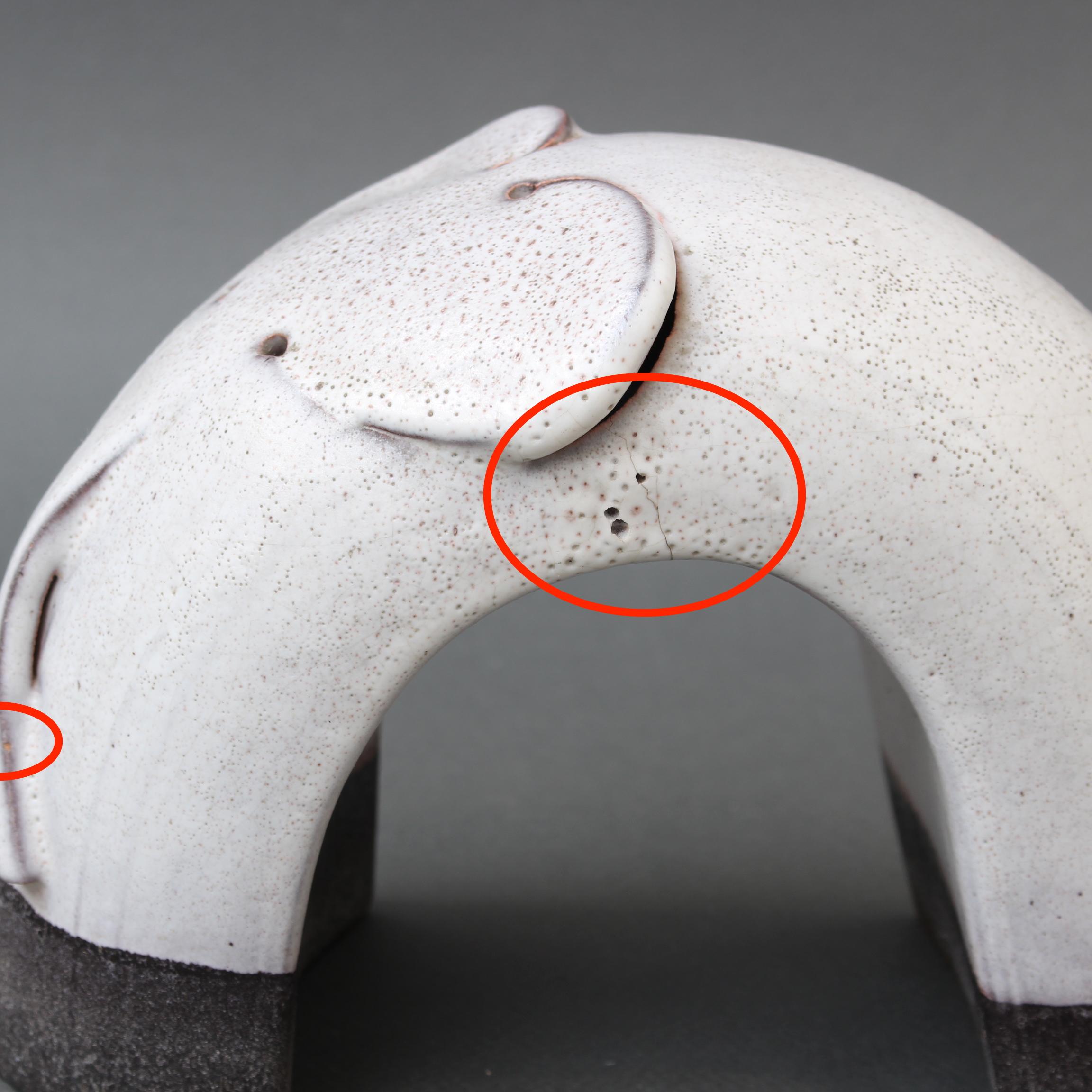 Vintage Italian Ceramic Elephant Sculpture by Alessio Tasca 'circa 1970s' 5