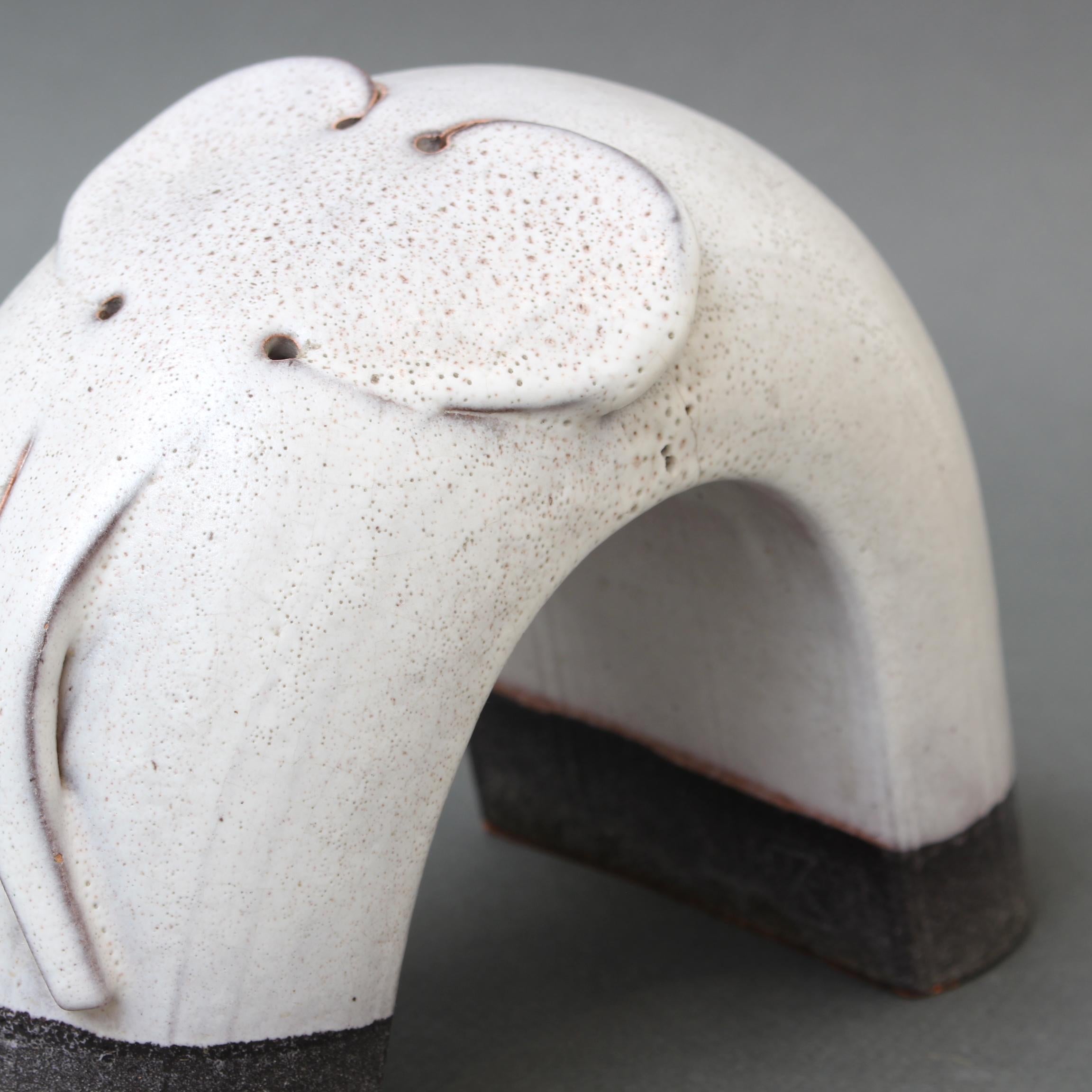 Vintage Italian Ceramic Elephant Sculpture by Alessio Tasca 'circa 1970s' For Sale 9