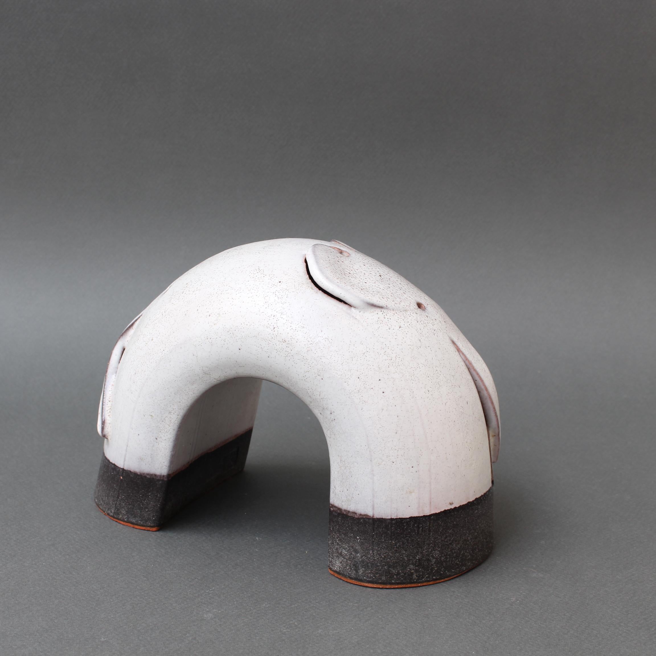 Mid-Century Modern Vintage Italian Ceramic Elephant Sculpture by Alessio Tasca 'circa 1970s'