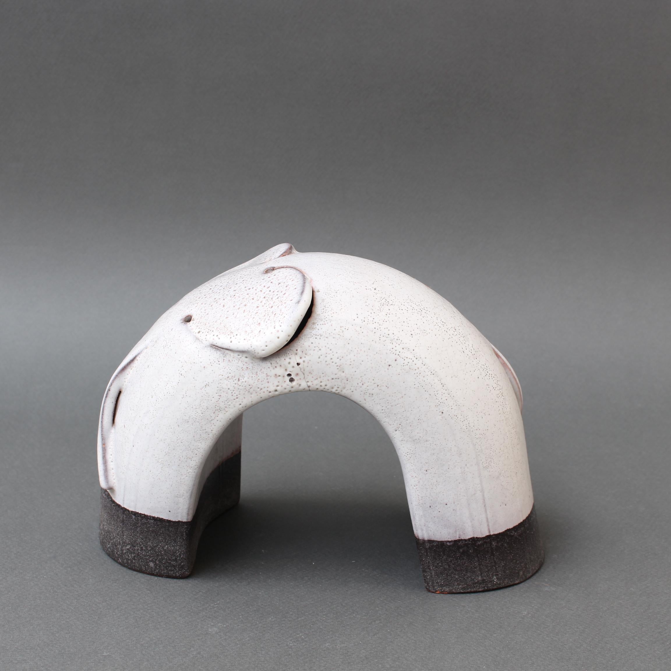 Late 20th Century Vintage Italian Ceramic Elephant Sculpture by Alessio Tasca 'circa 1970s'